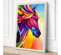 Rainbow Mane Canvas Wall Art Print 24x16 Inch