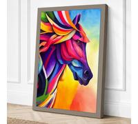 Rainbow Mane Canvas Wall Art Print 24x16 Inch
