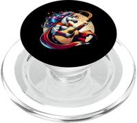 Rainbow Mane Unicorn Playing Acoustic Guitar PopSockets PopGrip for MagSafe