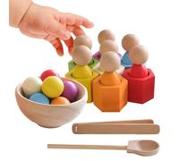 Rainbow Matching Ball, Color Sorting Games Ball in Cups, Fine Motor Skill Toy Educational Activity for Preschoolers Nursery Kids Home Kindergarten Travel