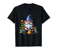 Rainbow Medieval Garden Gnome Nerdy Gardening Graphic T-Shirt