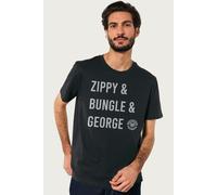 Rainbow Men's 1972 50th Anniversary Zippy & Bungle & George T-Shirt in Black | Size: XL Rainbow Black XL