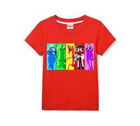 Rainbow Merch Boys Short Sleeve Girls Tee Kids 100% Cotton Printed T-Shirt (Red,7-8 Years,7 Years,8 Years)