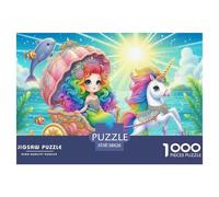 Rainbow-mermaid-and-unicorn Jigsaw Puzzles for Adults Interesting Puzzles 1000 Jigsaws Educational Games Home Decoration Gifts 38x26cm/1000pcs