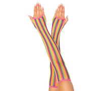 Leg Avenue Women's Rainbow Net Arm Special Occasion Glove, Multicolor, O/S