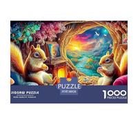 Rainbow Mice Thousand Piece Fantasy Village Vibrant Cosmic Artcardboard Jigsaw Puzzle for Grandparents Thick Pieces No Burrs Sturdy Lightweight Easy to Assemble 38x26cm/1000pcs