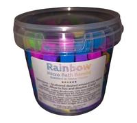 Rainbow Micro Bath Bombs, Mini Cube Shaped, Snow Fairies Scented, 250 Grams, Bucket Tub