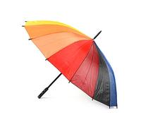 Rainbow Mini Golf Umbrella 16 Colours Canopy, 16 Steel Ribs and Steel pole, Automatic Opening and Manual Close, Polyester Canopy