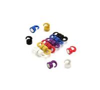 Rainbow Coloured Plastic Mini Magnetic Hooks for Fridge, Office, Whiteboard, Noticeboard, Filing Cabinet - 12mm Dia x 20mm Tall - 1kg Pull - Pack of 12