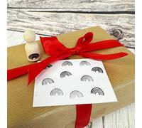 Rainbow Mini Wooden Rubber Stamp, Cute Craft Stamp for Cards, Scrapbooking, DIY, and All Occasions