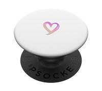 Rainbow Minimalist Heart White PopSockets Swappable PopGrip