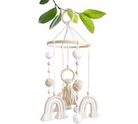 Rainbow Mobile for the Blanket - Handmade Macrame Cotton Decor, Gentle Pastel Colour Palette, Lightweight, Environmentally Friendly Wood | Creates Soothing Visual Stimulation for Children's Room