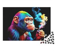 Rainbow Monkey Smoking 1000pc Jigsaw Puzzle for Seniors Brain Teaser After-school Puzzle Activity Mind Relaxation Sturdy Paper 52x38cm/1000pcs