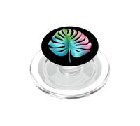 Rainbow Monstera Tropical Leaf Art Design PopSockets PopGrip for MagSafe