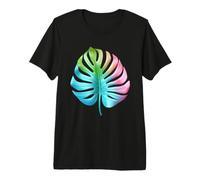 Rainbow Monstera Tropical Leaf Art Design Premium T-Shirt