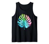 Rainbow Monstera Tropical Leaf Art Design Tank Top