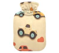Rainbow Monsters Truck Car hot Bottle Water Bag with Soft Cover, 2L Warm Compress for Period Cramps, Period Cramps, Period Cramps
