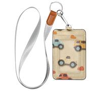 Rainbow Monsters Truck Car Terracotta Cruise Essentials Name Badge Holder with Lanyard id and Card Holder for Ship Cards Travel & Vacation