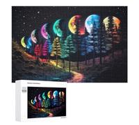 Rainbow Moon Forest Puzzle for Adults, 1000 PCS, Illustrated Jigsaw Edition, An Engaging Indoor Activity for Quiet Evenings, at Home