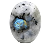 Rainbow Moonstone Crystals and Healing Stones - Extra Large Palm Stone Crystals Piedra - Crystal for Good Luck, Positive Energy, Meditation - Unique Stocking Stuffers and Birthday Gifts Women, Men