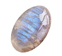 Rainbow Moonstone Gemstone | Smooth Oval Cabochon Moonstone, Handcrafted Palm Stone - Versatile Natural Polished Rainbow Moonstone for Positive Vibes and Crafting Jewelry Pieces