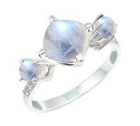 Rainbow Moonstone Silver Plated Ring Men & Women Jewelry C1160BO_11_(N)