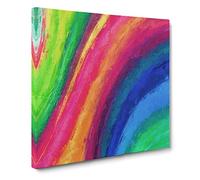 Rainbow Motion Canvas Print | Gallery Wrapped 30mm Frame Wall Art | 14x14 inches | Ready to Hang | Abstract Rainbow Picture | Living Room Bedroom Lounge Office