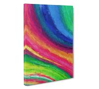 Rainbow Motion Canvas Print | Gallery Wrapped 30mm Frame Wall Art | 30x20 inches | Ready to Hang | Abstract Rainbow Picture | Living Room Bedroom Lounge Office