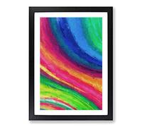 Rainbow Motion in Abstract Framed Print | A2 Black Framed Wall Art | Ready to Hang | Abstract Fantasy Picture | Living Room Bedroom Lounge Office