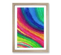 Rainbow Motion in Abstract Framed Print | A2 Oak Framed Wall Art | Ready to Hang | Abstract Fantasy Picture | Living Room Bedroom Lounge Office