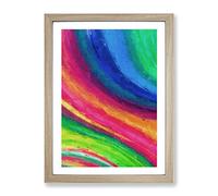 Rainbow Motion In Abstract Modern Framed Print | A2 Oak Framed Wall Art | Ready to Hang | Abstract Fantasy Picture | Living Room Bedroom Lounge Office