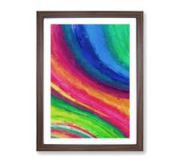 Rainbow Motion In Abstract Modern Framed Print | A3 Walnut Framed Wall Art | Ready to Hang | Abstract Fantasy Picture | Living Room Bedroom Lounge Office