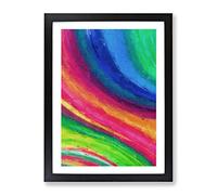 Rainbow Motion In Abstract Modern Framed Print | A4 Black Framed Wall Art | Ready to Hang | Abstract Fantasy Picture | Living Room Bedroom Lounge Office