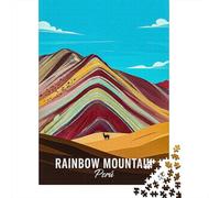 Rainbow Mountain Peru Jigsaw Puzzle for Adults, 1000 Pieces, 38x26cm/1000pcs, Relaxing Indoor Activity, Evening Leisure And Time at Home