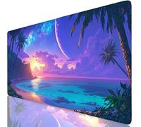 Rainbow Mouse Mat Coconut Trees Mouse Pad Desk Mat Soft Smooth Surface and Anti-Slip Rubber Base for Stable Grip on Smooth Surfaces, Improved Precision and Speed, Mousepad 700 x 400 x 3mm K0-1151