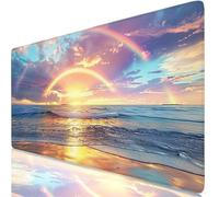 Rainbow Mouse Mat Color Mouse Pad Desk Mat Soft Smooth Surface and Anti-Slip Rubber Base for Stable Grip on Smooth Surfaces, Improved Precision and Speed, Mousepad for Office 1600 x 800 x 3mm K0-1095