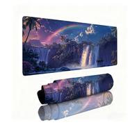 Rainbow Mouse Mat Fall Gaming Mouse Pad Desk Pad 1600x800x3mm, Non-Slip Desk Mat Large, Waterproof Soft Cloth, Durable Stitched Edges, Table Protector for Office and Home, Decor Accessories 0B-904