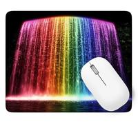 Rainbow Mouse Mat, Small Mouse Pad Fall Waterproof Gaming Mousepad, Mini Desk Mat 60 x 40 cm with Anti-Slip Base, Stitched Edges Mousepad, Keyboard, Mousemats for Desk, Gifts for Women p1j-699