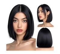 Rainbow Multi-Color Synthetic Wig For Daily Wear, Parties, Cosplay - Bob Hairstyle With Side Bangs(722-740-black)