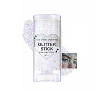 Rainbow Multi-Colour Face Hair Glitter Stick - Festival Rave Party Makeup Essentials with Iridescent Sparkle, Easy Mess-Free Application Brush