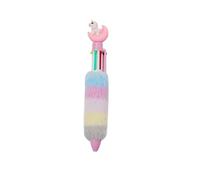 Rainbow Multicolour Fuzzy Fluffy Unicorn Plush Pen 6 Colour Ink Cartridges, Novelty Writing Instrument. Leavers 2025 stocking filler. Fun gift. Party bag. Girls presents. Friends gift. Student exams.