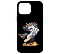 Rainbow Muscular Unicorn Cricket Power Hero Case for iPhone 16 Pro Max