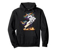 Rainbow Muscular Unicorn Cricket Power Hero Pullover Hoodie