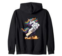 Rainbow Muscular Unicorn Cricket Power Hero Zip Hoodie