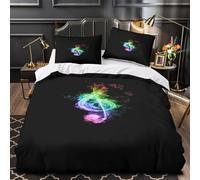 Rainbow Music Duvet Cover 3D Design Printed Hypoallergenic 3 Pieces Bedding Set Zipper Abstract Color Design Quilt Cover Ultra Soft Durable for Teens Kids Girls Boys Women Adults King（220x240cm）
