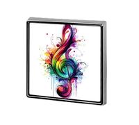 Rainbow Music Note Pattern Unisex Brooches & Pins Square Lightweight Lapel Badge Jewelry for Clothing Shawl Hat