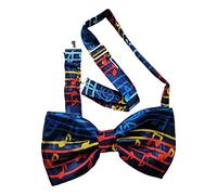 Rainbow Music Notes Fancy Polyester Bow Tie