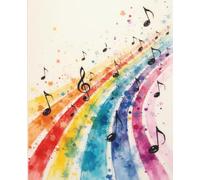 Rainbow Music Notes Notebook - College Ruled Composition Book for Musicians &: 200 Pages for Songwriting, Journaling, and Creative Note-Taking