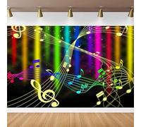 Rainbow Music Photography Backdrop Music Notation Background Theme Party Banner Photo Booth Poster Wallpaper 440x300CM