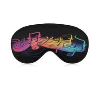 Rainbow Musical Note Melody Eye Mask, Adjustable Strip, Blocks Light Sleep Mask, Sleep Eye Mask for Night Sleeping Travel Nap 8.1 * 4.1 Inches